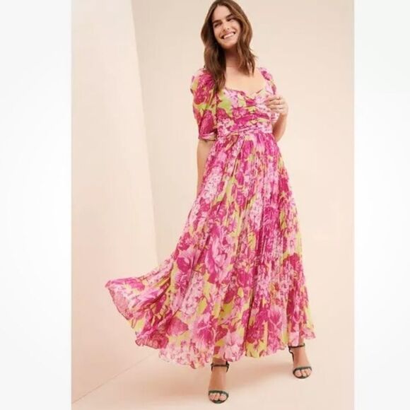 Rococo Sand 'Havana' Green & Pink Floral Maxi Dress Size S - Picture 1 of 5